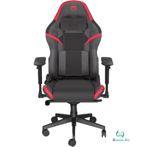 Scaun Gaming Scrim RD Piele/Textil Suport Lombar Memory Foam 5xRoti Negru/Rosu