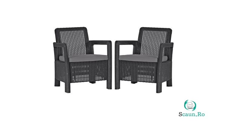 Set 2 scaune gradina Tarifa Gri/Grafit la 758.55 lei ron