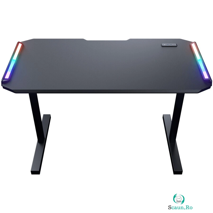 COUGAR GAMING Birou gaming Cougar Deimus 120, Porturi USB, Iluminare RGB, Negru