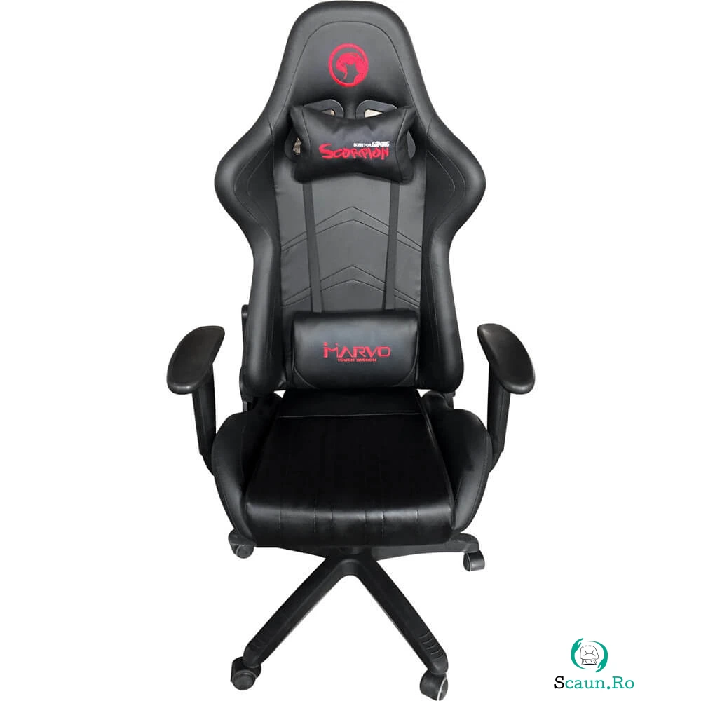 Scaun gaming Marvo CH-106, din Piele sintetica, Ergonomic, Reglabil, Negru