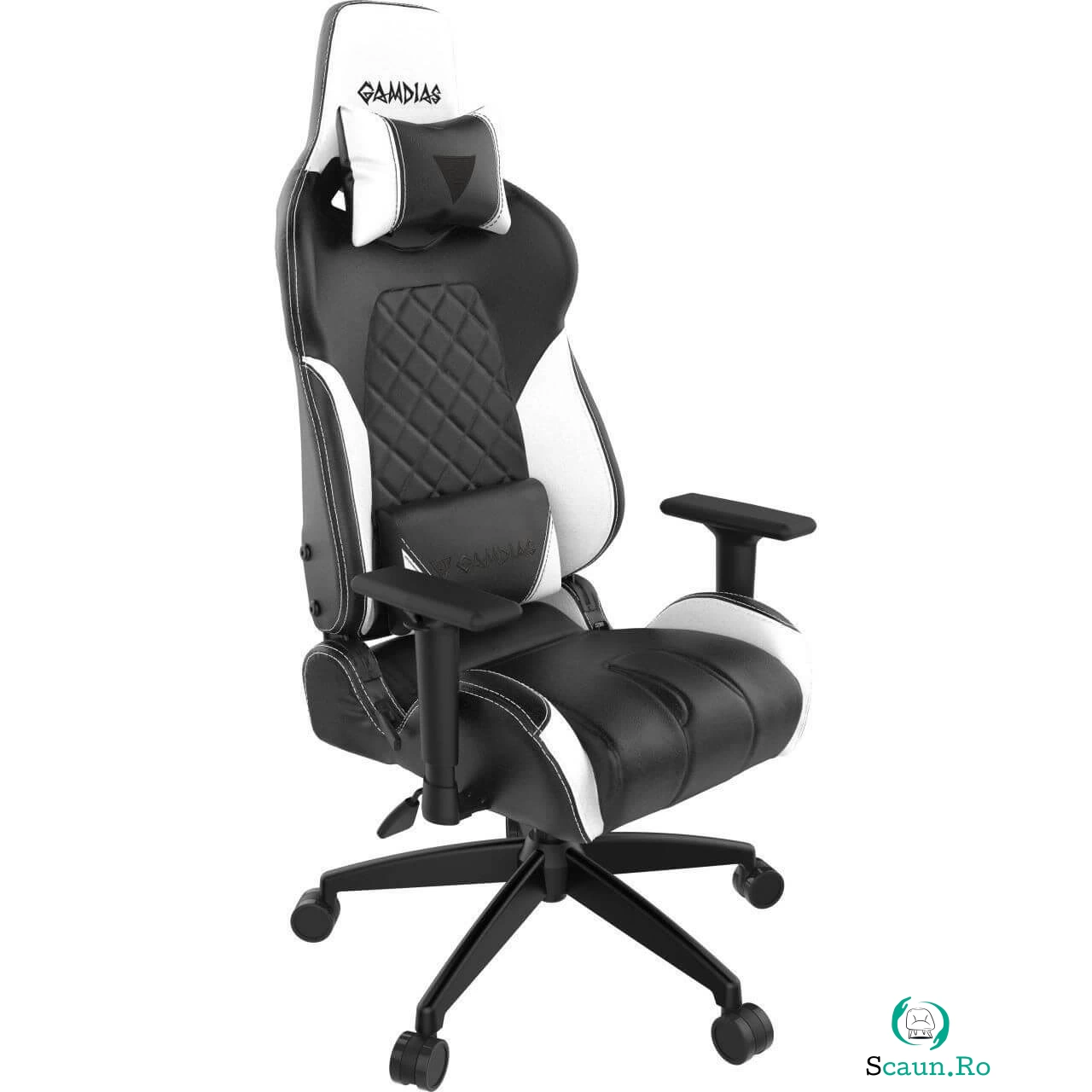 Scaun gaming Gamdias Achilles E1 L ACHILLES-E1L-BW, Negru/Alb