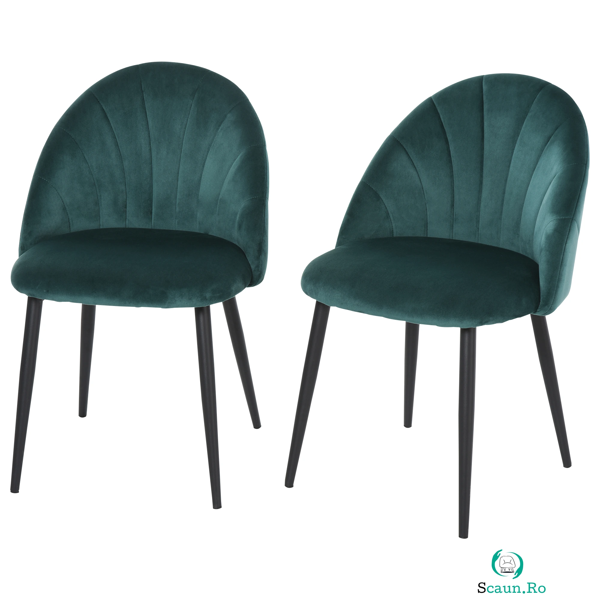 HOMCOM set 2 scaune captusite fara cotiere, scaune pentru sufragerie, scaune pentru bucatarie 50x54x79cm | Aosom Romania la 549.99 lei ron