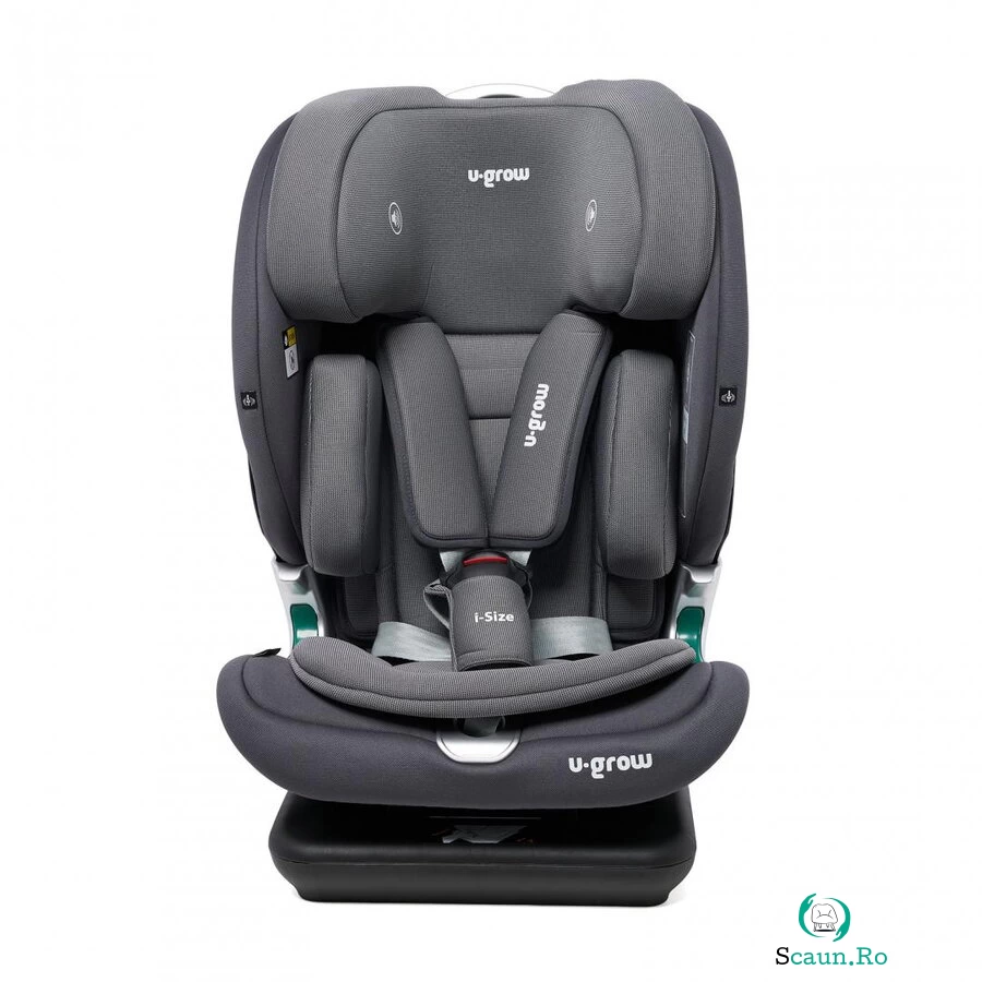 Scaun auto I-size U-Grow Goldfix Plus, isofix, 76-150 cm, boxa bluetooth, gri la 695.00 lei ron