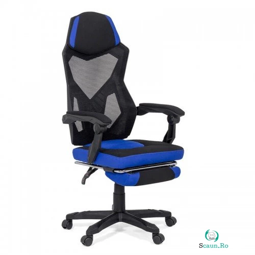 Scaun gaming cu suport de picioare OFF 304 albastru la 520.00 lei ron