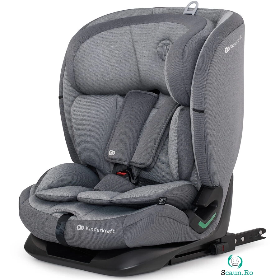 Scaun auto I-size, 76-150 cm, Kinderkraft Oneto 3, ISOFIX, cool grey