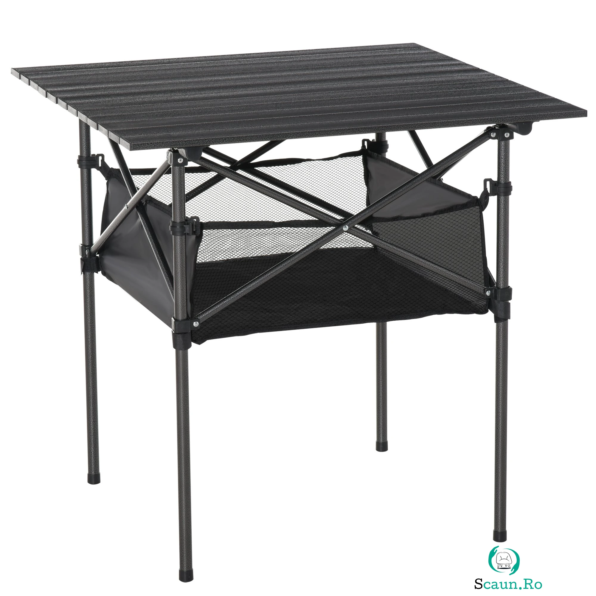 Outsunny Masă de Camping Pliabilă, Ușor de Transportat, Include Geantă de Călătorie, 70x70x69cm, Negru | Aosom Romania la 289.99 lei ron
