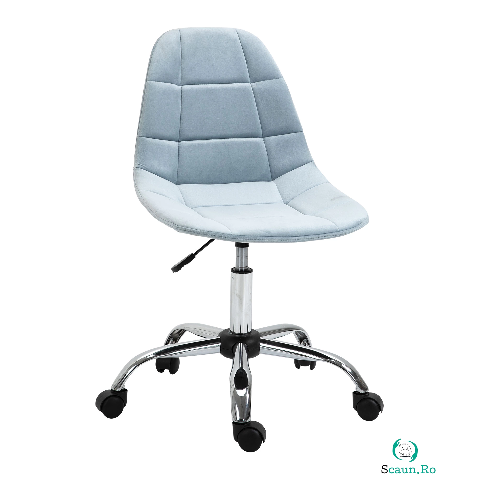 Vinsetto Scaun Rotativ pentru Birou Design Ergonomic și Ajustabil Fără Cotiere Albastru 59x59x81-91cm | Aosom Romania