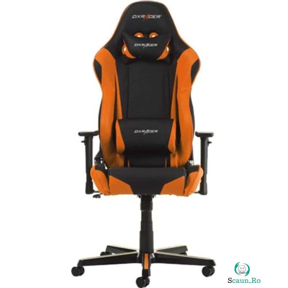 Scaun gaming DXRacer Racing R0-NO, Negru/Portocaliu