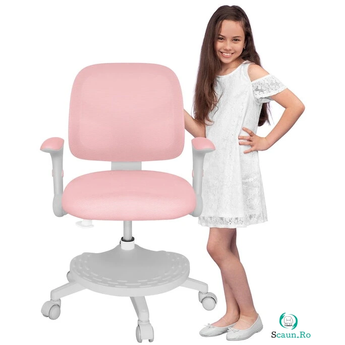 Mark Adler Scaun de birou pentru copii, Mark Adler Junior 5.0, Rotativ, Spuma, Ergonomic, Roz