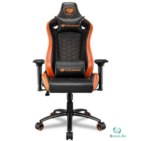 COUGAR GAMING Scaun Gaming Cougar Outrider S, Piele, Cadru metalic, Negru/Portocaliu
