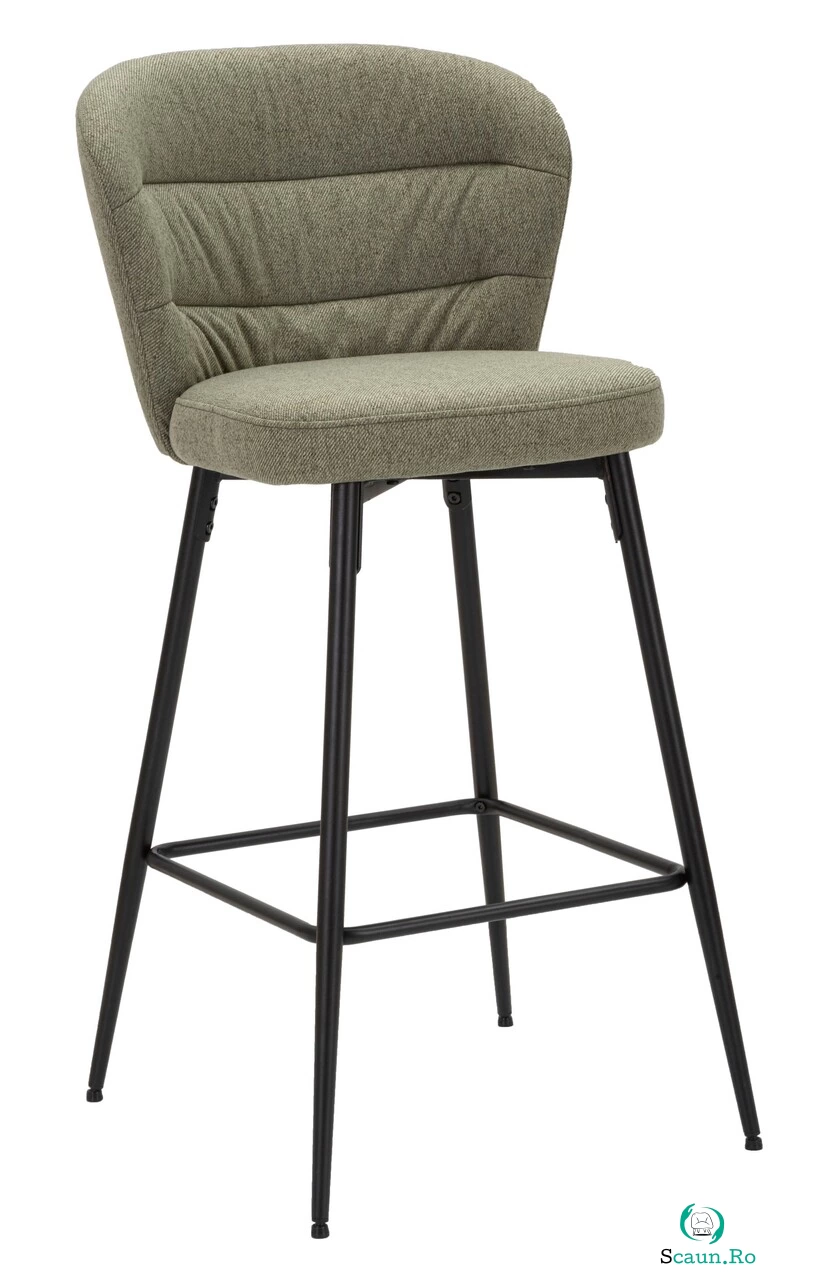 Set 2 scaune de bar, Losanna, Mauro Ferretti, 52 x 59 x 108 cm, placaj/metal/textil, verde/negru la 1,109.00 lei ron