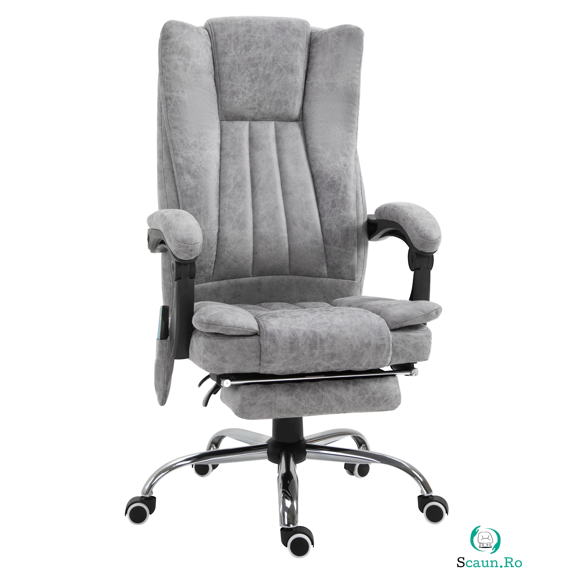 Scaun birou masaj si incalzire, pivotant 360°,62x67x113-120 cm,120 kg,Vinsetto | Aosom Romania la 779.99 lei ron